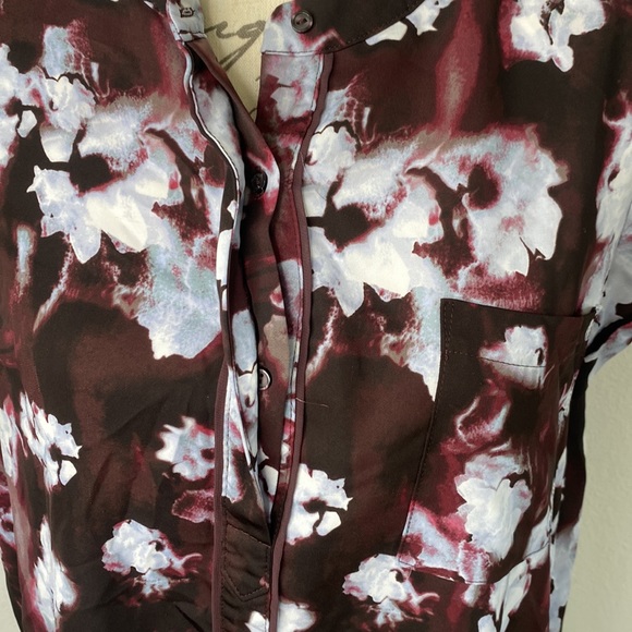 Simply Vera Vera Wang 3/4 button up blouse Petite Large - Picture 3 of 11